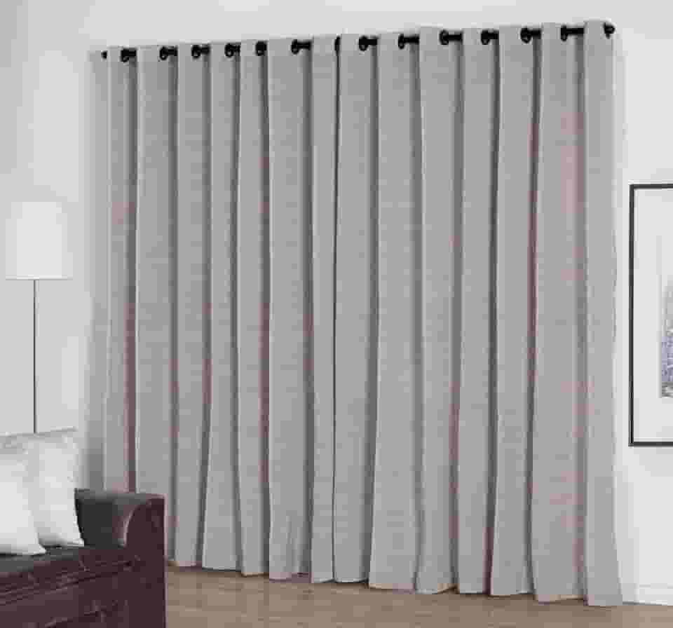 Cortina Quarto Sala em Tecido Casca de Arvore 2,70m x 2,30m Ótimo Caimento - Cru