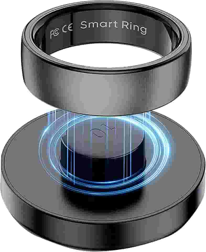 Smart Ring, rastreador de saúde, frequência cardíaca, rastreador de sono, pedômetro, atividade física, estojo de carregamento sem fio incluído, anéis inteligentes à prova d'água para mulheres