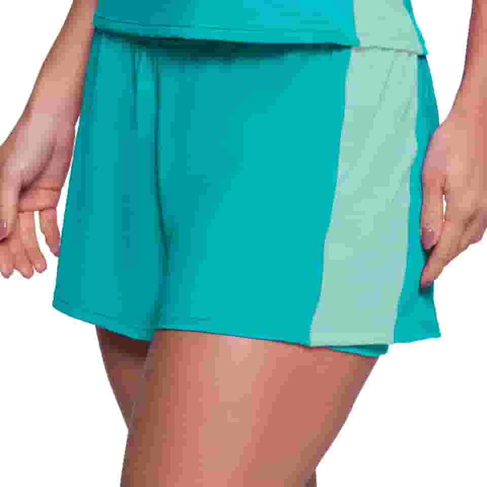 Short Duplo Feminino Academia Corrida Beach Tennis Proteção UV Poliamida Selene