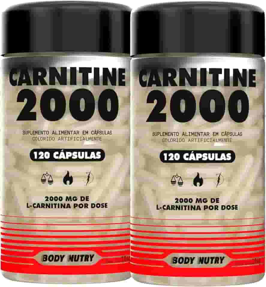 Kit 2x L Carnitina 2000 mg Pura 120 capsulas Sem Sabor Ultra Concentrado