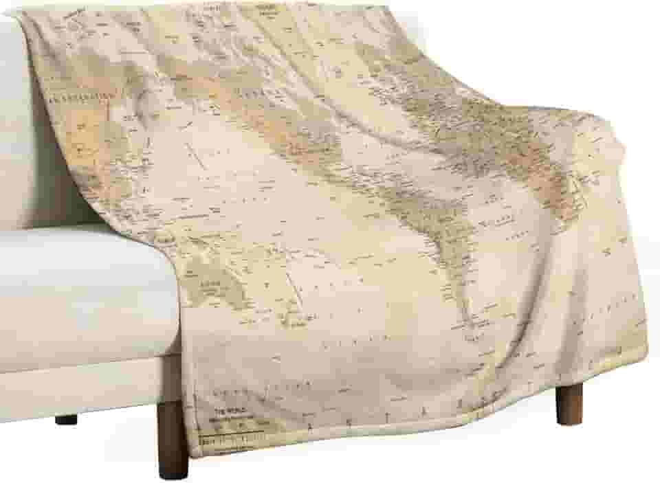 Cobertor retrô com mapa do mundo, cobertor de sofá macio e confortável, para adultos, crianças, cobertor de sofá, cobertor de joelho de pelúcia leve e quente, carro de escritório - presentes de ano