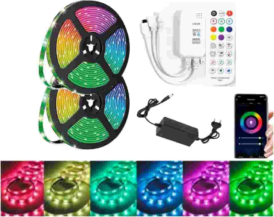Smart Fita de LED 5050 10 METROS BLUETOOTH Ritmica Musical para decoração de SANCA Quarto TV
