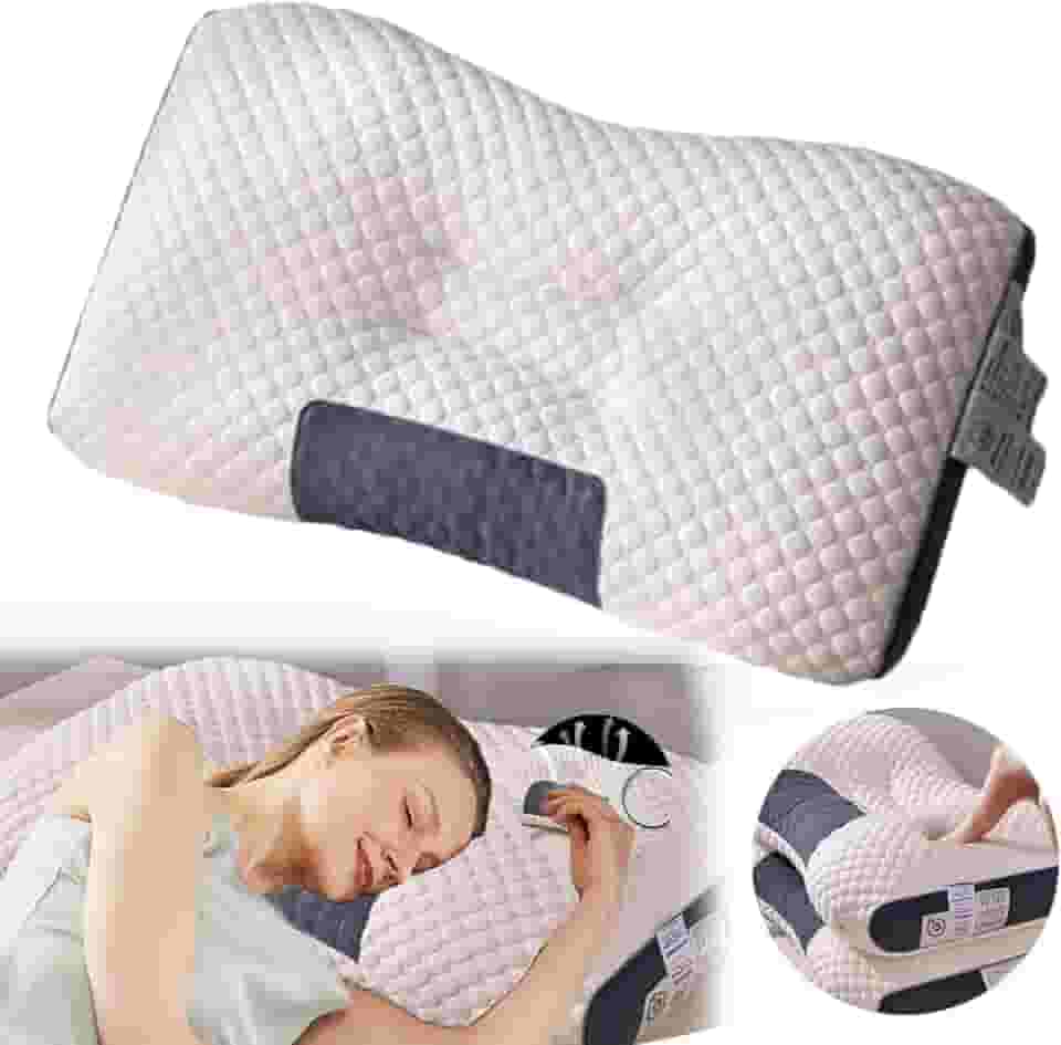 Travesseiro de espuma de memória, travesseiro de pescoço cervical para alívio da dor no pescoço e ombro, travesseiro ortopédico para massagem de pescoço e ombro, travesseiro ortopédico para