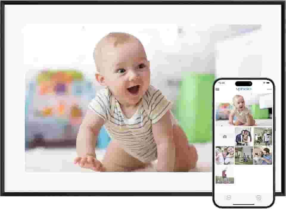 Dragon Touch Digital Picture Frame - WiFi 10.1 inch IPS Touch Screen Digital Photo Frame Display, 32GB Storage, Auto-Rotate, Share Photos via App-Black Border