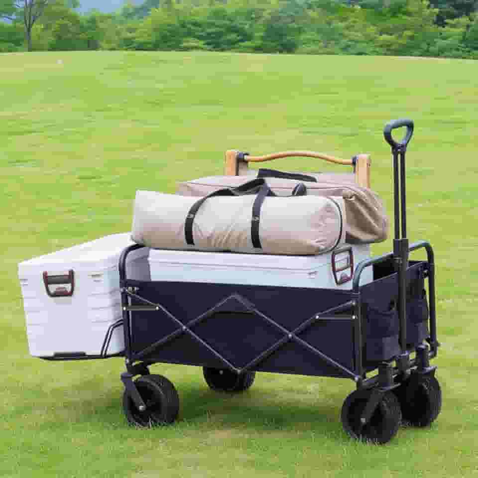 Carrinho de Transporte Dobrável 150kg - Preto, Resistente e Portátil para Serviço Pesado