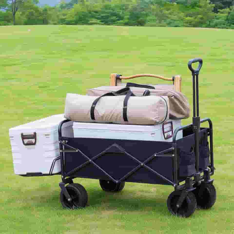 Carrinho de Transporte Dobrável 150kg - Preto, Resistente e Portátil para Serviço Pesado