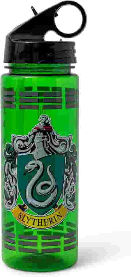 Silver Buffalo Garrafa de água Tritan do filme "Slytherin Crest with Dashs" do filme Harry Potter, 590 ml