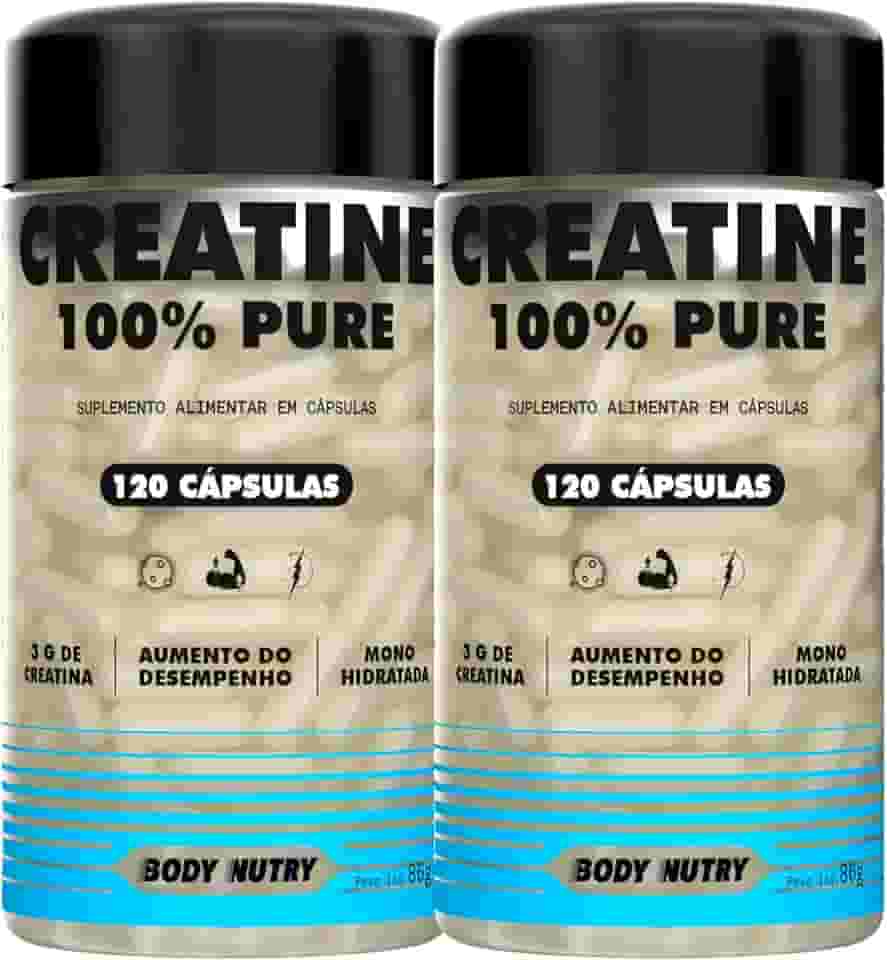 Kit 2x Creatina 100% Pura Monohidratada e Micronizada - Pote 120 Capsulas - Creatine Pure Monohydrate - Importada Alto Grau de Pureza - Original