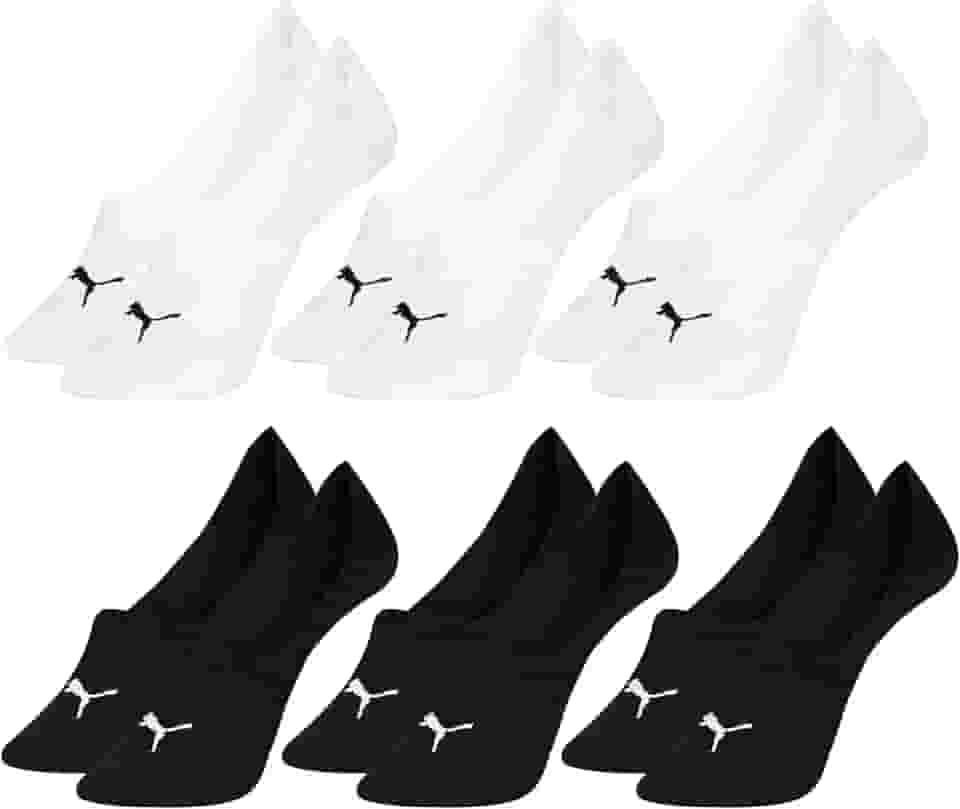 Kit 6 Pares Meias Super Invis�vel Sapatilha Esportiva Masculino Adulto, 3 Branco - 3 Preto, 39-42