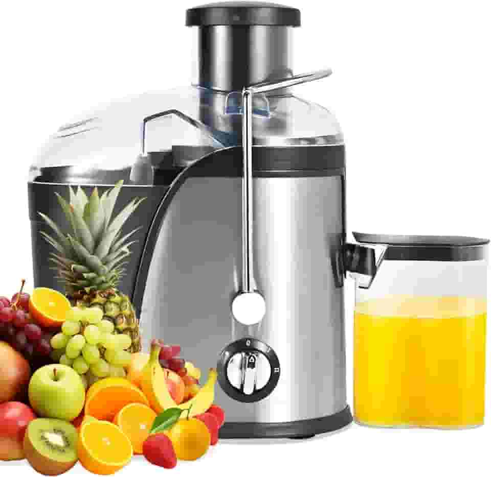 Espremedor de Laranja 600ml com Peneira Inox 304 - Centrífuga de Alimentos 2 Velocidades, Boca Grande 6.5cm, Copo para Sucos e Papinhas, Base Antiderrapante - ILID (350W, 220V)