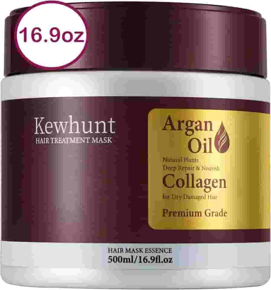Máscara capilar de colágeno, máscara capilar de condicionamento profundo infundida com óleo de argan, proteína vegetal, manteiga de karité, tratamento capilar, máscara hidratante reparadora