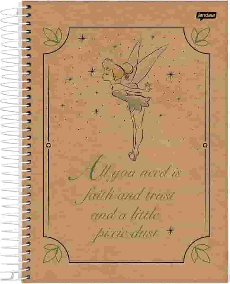 Caderno Espiral Univ CD 10 Matérias 160 Fls Tinker Bell Kraft All You Need FSC - Jandaia