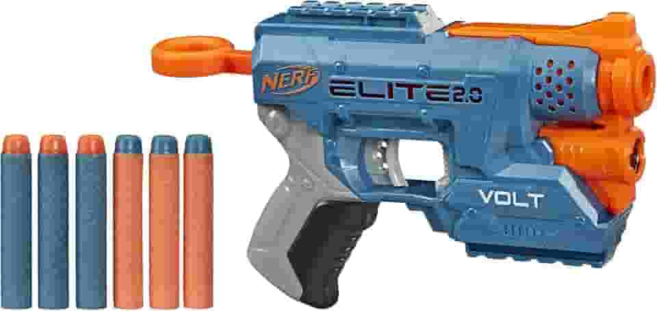 Nerf Elite 2.0 Volt SD-1 Lançador com mira luminosa, porta-dardos e 6 dardos de espuma, brinquedo para meninos e meninas, brinquedos de Natal para adolescentes e crianças acima de 8 anos