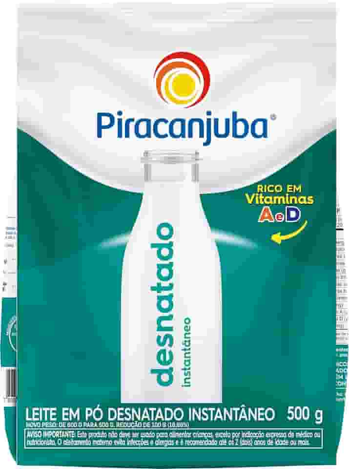 Leite em Pó Desnatado Instantâneo Piracanjuba Pouch 500g