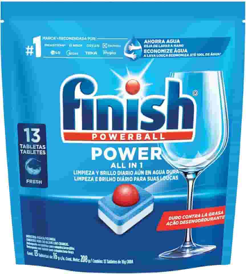 Finish Powerball Detergente para Lava Louças em Tabletes e Secante, 13 Tabletes