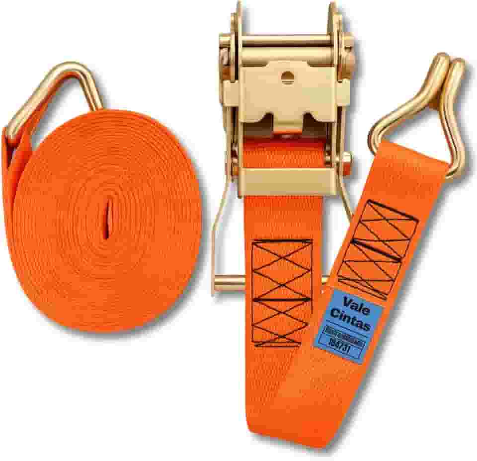 Kit 2x Cinta Catraca 1500kg Amarração de Carga em Caminhão Carreta Camionete Moto com Gancho J em Aço Bicromatizado - Vale Cintas (2)