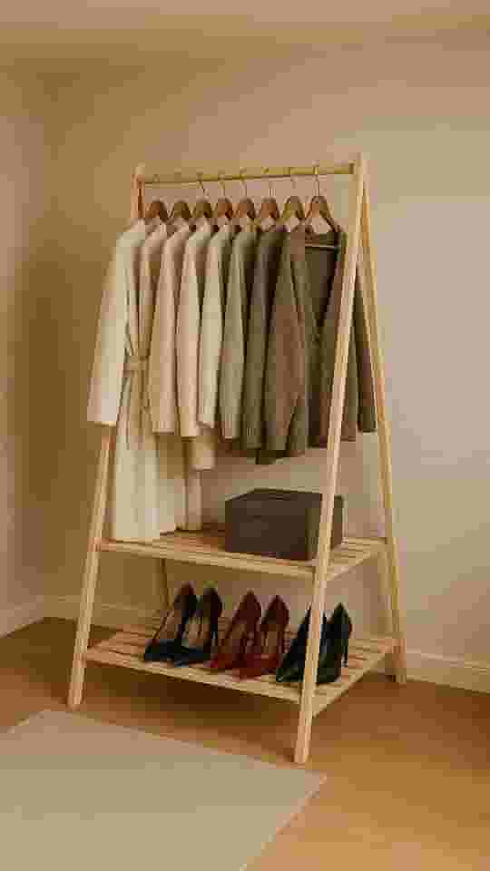 Arara De Madeira Dobravel Expostior Closet Pinus Sapateira