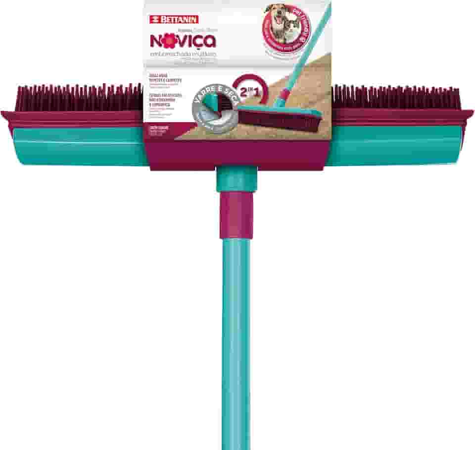 Noviça - Vassoura Emborrachada e Cerdas de Silicone com Cabo, Bettanin