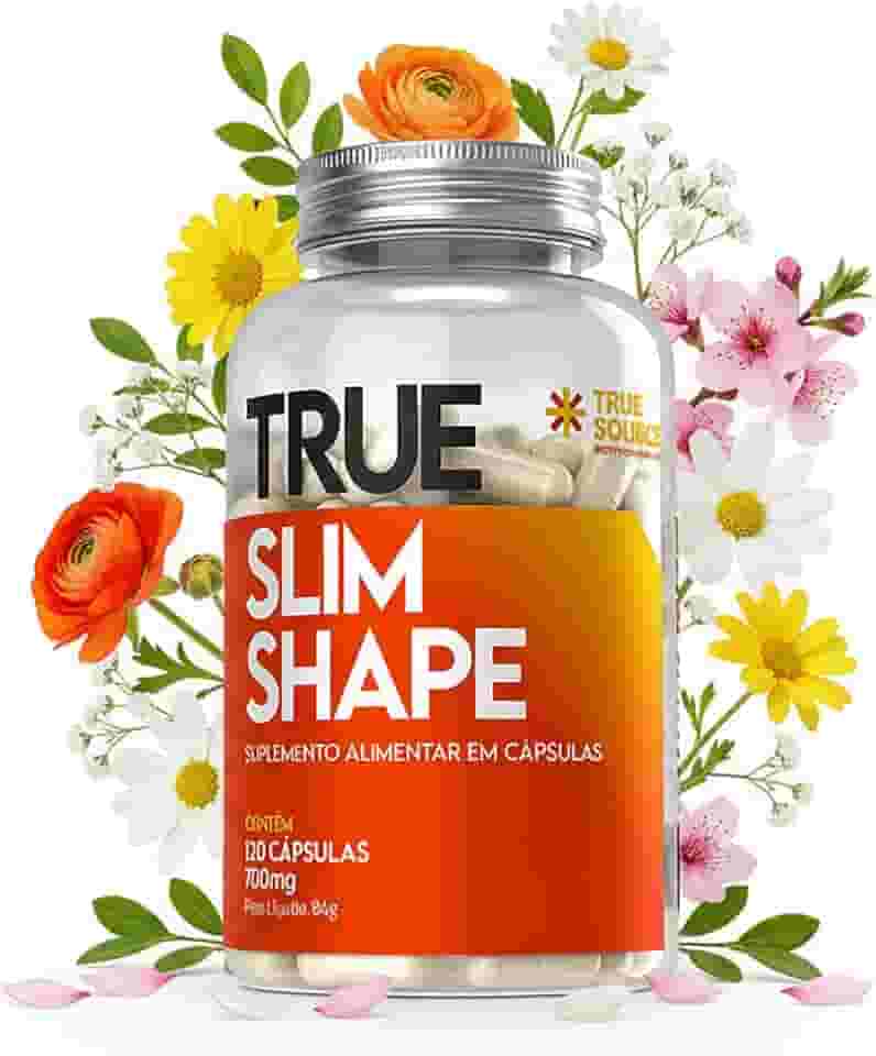 True Slim Shape 120 Cápsulas ‒ Quitosana · Spirulina · Psyllium · Berinjela + Cromo | Suplemento Alimentar