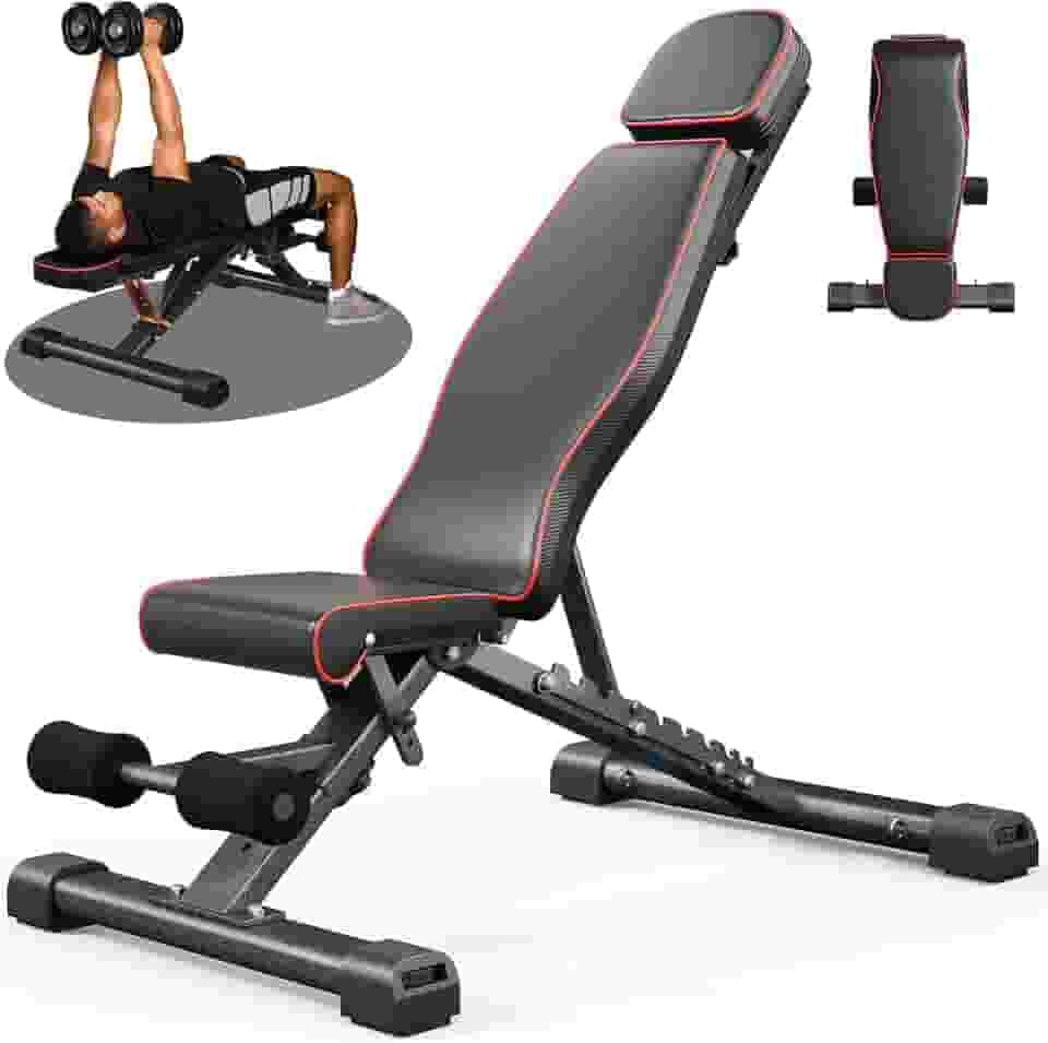 Yoleo Banco de Peso Ajustável de 399 kg, com Supino e Cabeça Estendida, para Treinos em Casa e Corpo Inteiro