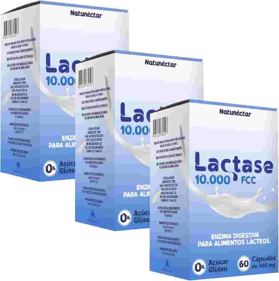 Combo 3x Lactase 10.000 FCC 60 Cápsulas Natunéctar