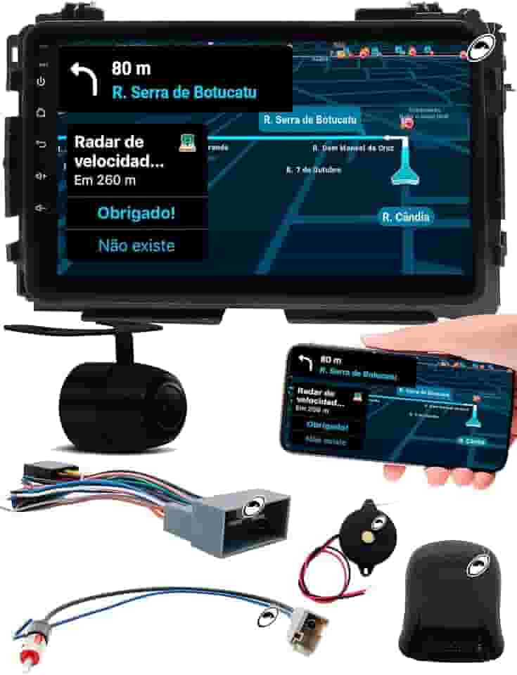 H-Tech Multimidia 9 Polegadas HRV 2015 a 2021 Android Auto CarPlay Comando Volante + Câmera de Ré