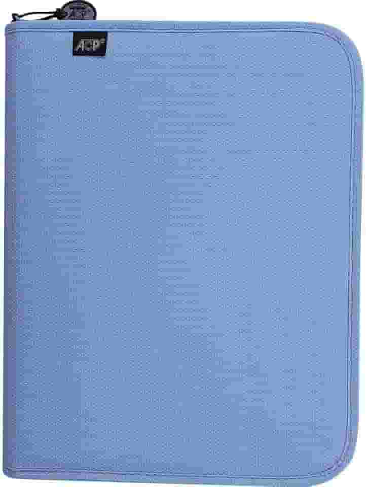 Fichário Escolar, Sweet, com Zíper, Azul, com Estojo e Divisórias, 96 Folhas, ACP