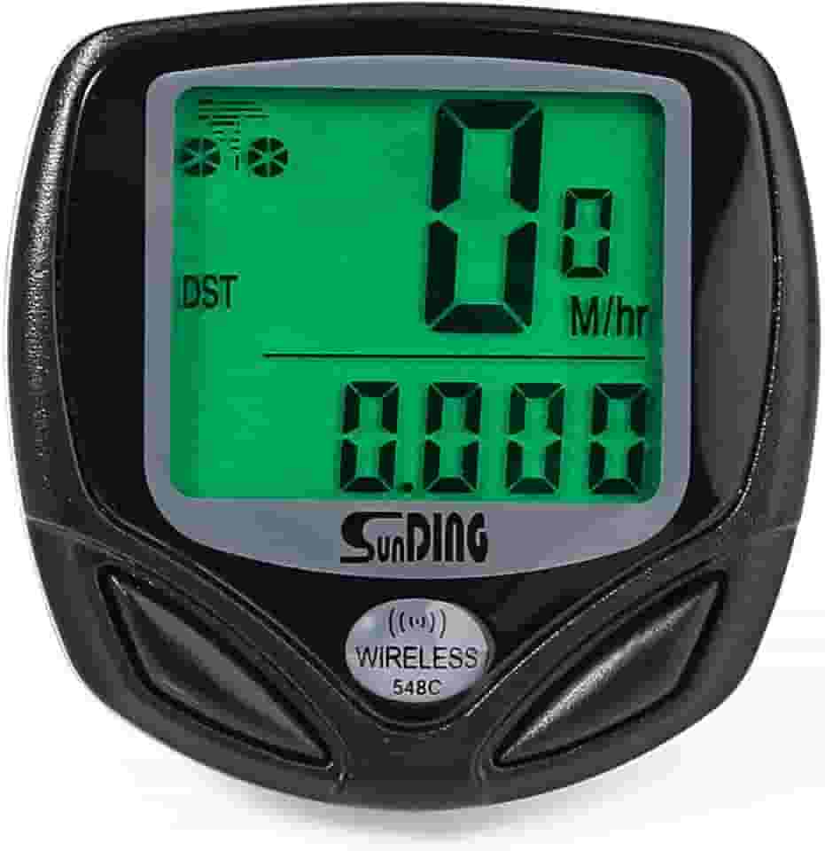 Computador para Bicicleta Sem Fio Velocímetro Odômetro para Bike SD-548C Sunding Preto LCD Sensor de Velocidade