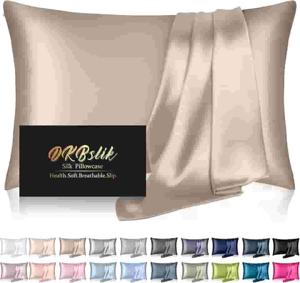 Fronhas de seda para cabelo e pele, fronhas de seda de amoreira, tamanho queen, anti-acne, refrescante, beleza, para dormir, ambos os lados, fronhas de cetim de seda natural com zíper oculto
