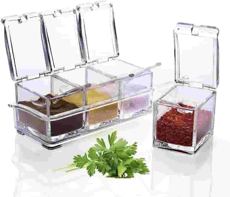 Organizador de Temperos para Cozinha, Porta Condimentos em Acrílico