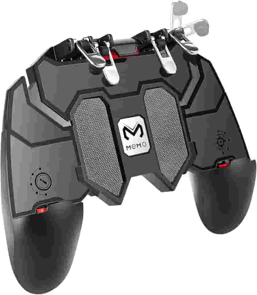 DELAM Controlador de jogos móvel com gatilhos L1R1 L2R2, controle móvel PUBG com operação de 6 dedos, controle remoto de joystick para 4,7 a 6,5 polegadas, iPhone, Android, iOS, celular,