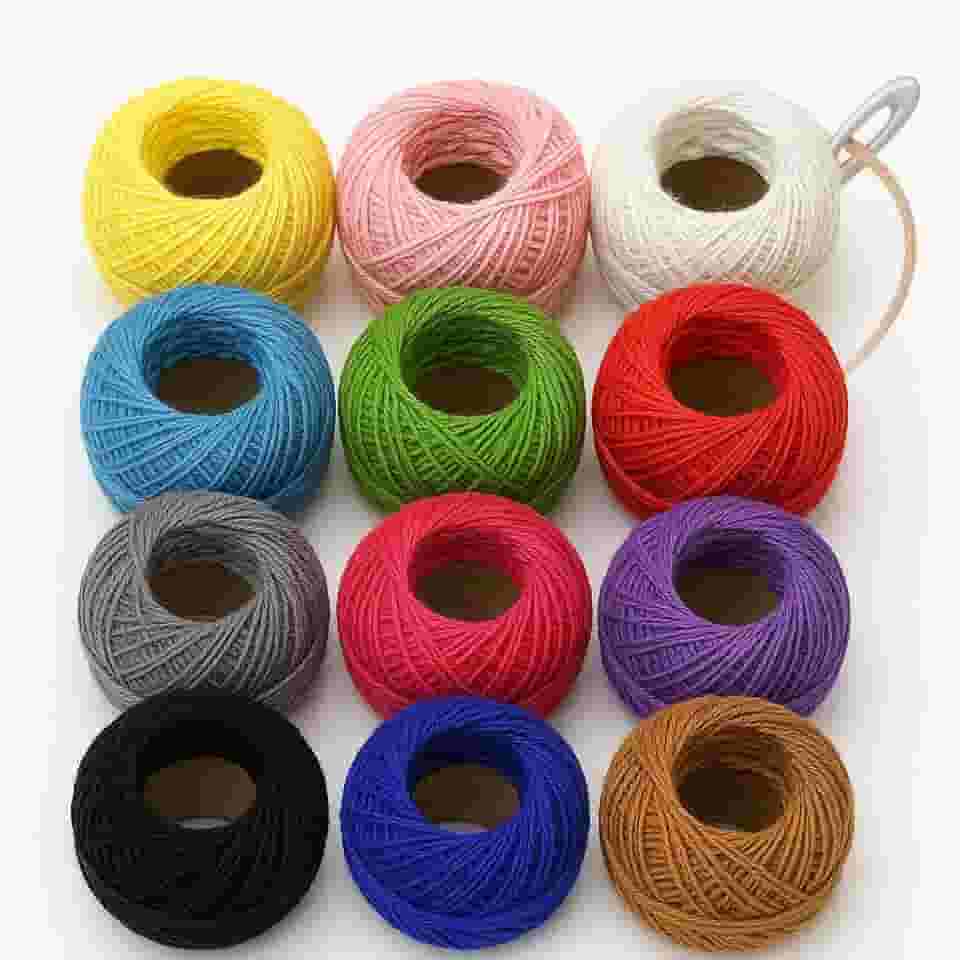 Kit 12 Linhas de Croche Coloridas 100% Algodão Cores Vivas Não Desbotam