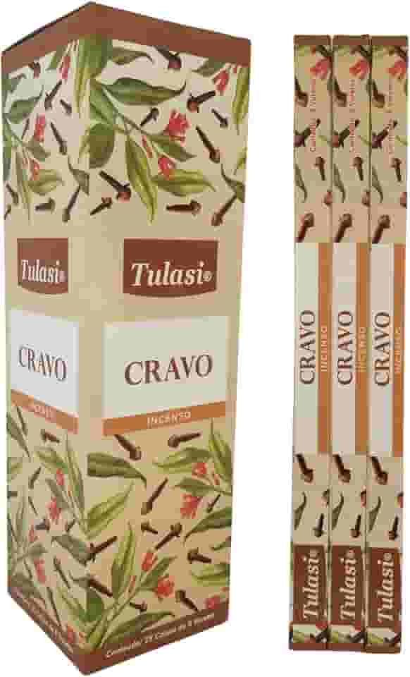 Incenso Indiano Tulasi Cravo - Prosperidade e Fortuna Cx.12un.8v.