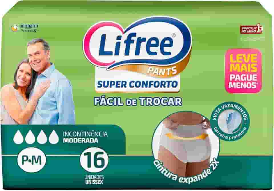 Lifree Fralda Geriátrica Tipo Calça Super Conforto P/M 16 Unidades