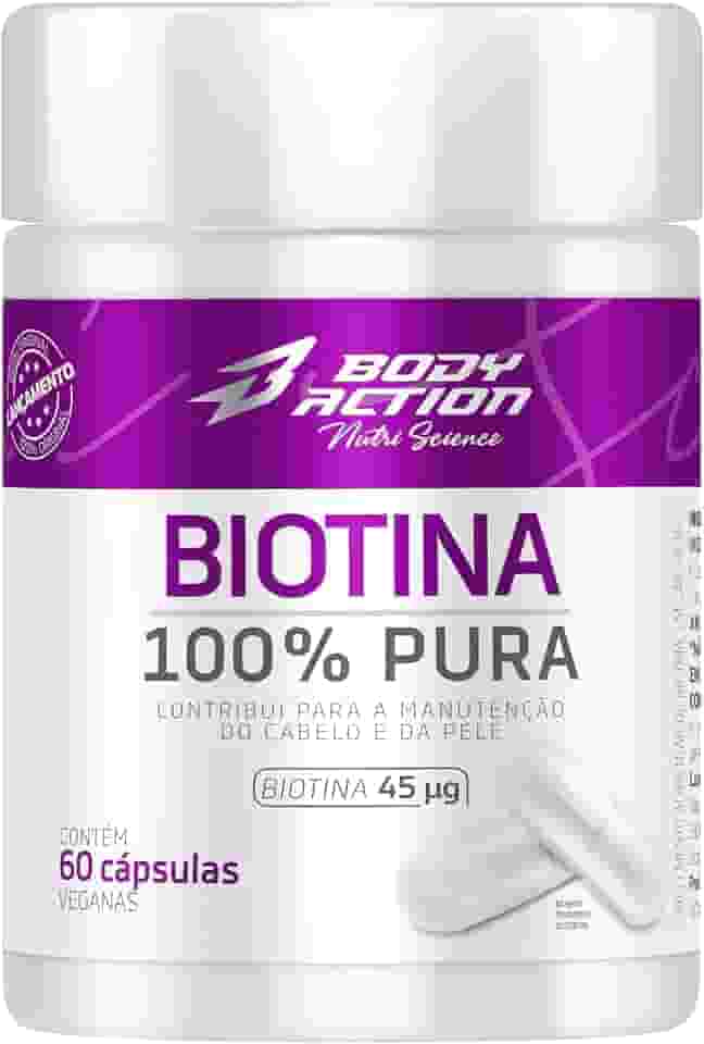 Biotina 100% Pura 60 Cápsulas Bodyaction