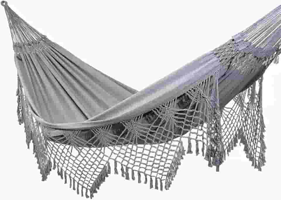 Rede de Dormir e Descanso Safira Casal Extra 100% Algodão Jaguaruana. (Cinza)