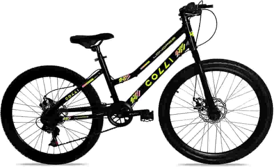 Colli Bike Bicicleta Londres Quadro Rebaixado Aço Carbono Aro 24, Aros Aero Parede Dupla Tamanho do quadro 14" 36 Raias 7 Velocidades Freios a Disco Suporte de guidão Down Hill