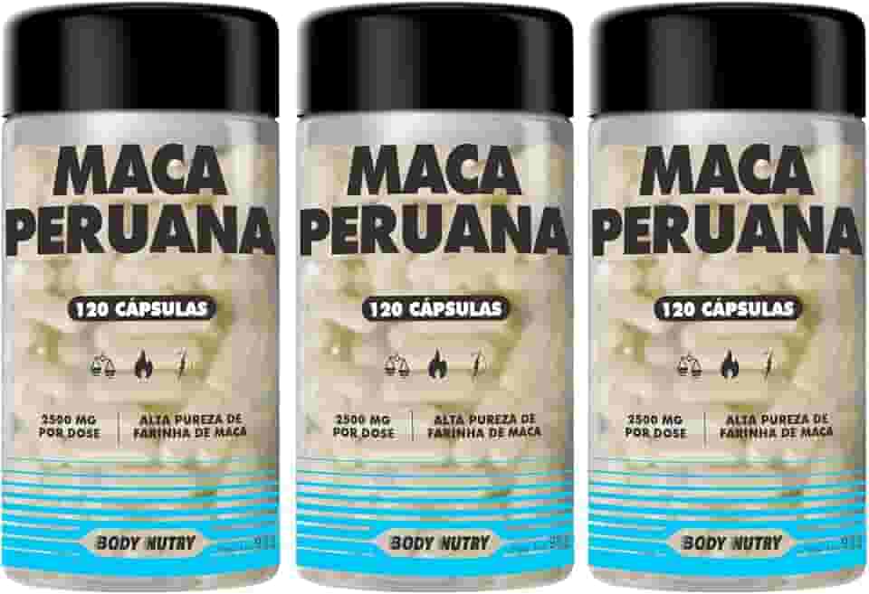 Kit 3x Maca Peruana Premium 2500mg 100% Pura Pote 120 Cápsulas Matéria Prima Importada Para Homens e Mulheres | Energia Resistência