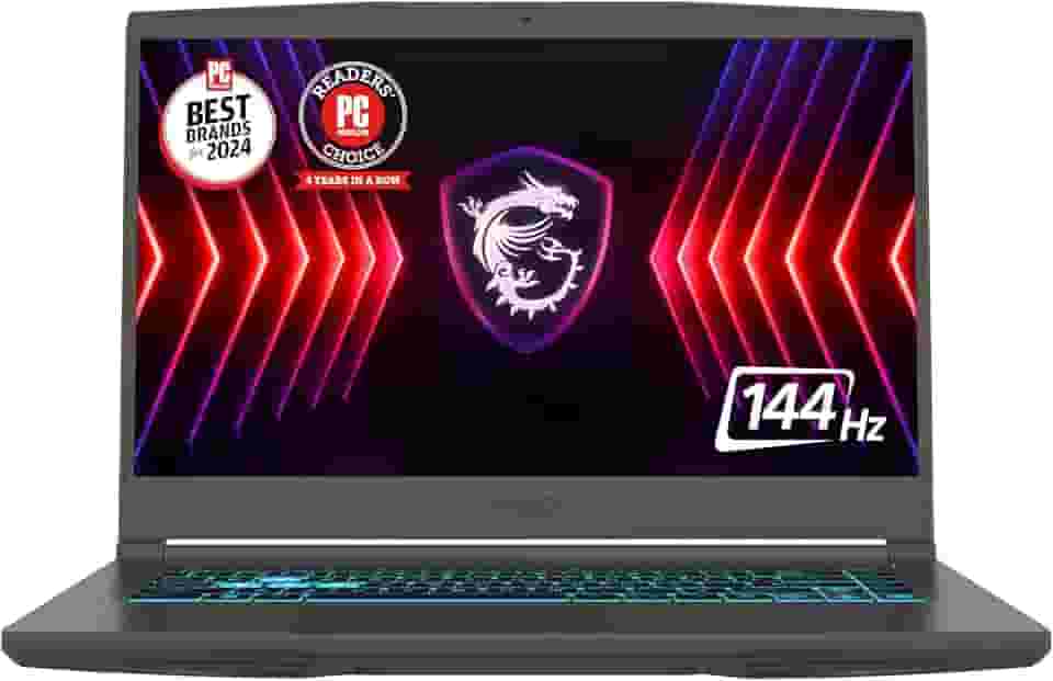 MSI Notebook para jogos fino de 15 15,6 polegadas 144Hz FHD: Intel Core i5-12450H, NVIDIA Geforce RTX 2050, 16GB DDR5, SSD NVMe 512GB, Cooler Boost 5, Win 11: Preto B13UCX-2041US