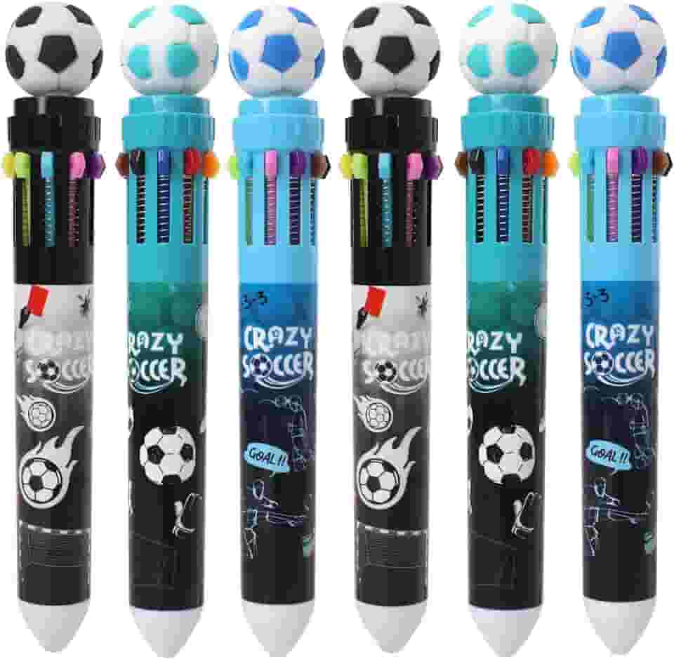 Canetas esferográficas multicoloridas de 0,7 mm, 10 em 1, canetas esferográficas retráteis da Copa do Mundo de Futebol para volta às aulas, material de escritório, presente para estudantes