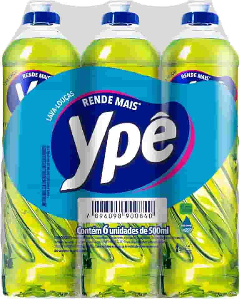 Ypê Pack Detergente Capim-Limão 500ml (6 unidades)