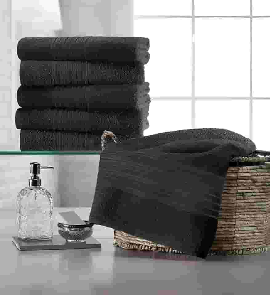 Kit 4 Toalhas de Rosto 100% Algodão Academi a Salão Beleza Lavabo Tam 65x40 cm -280 gr/m2 - TEKA Coleção Escala Belleza Branca ou Preta (Preta)