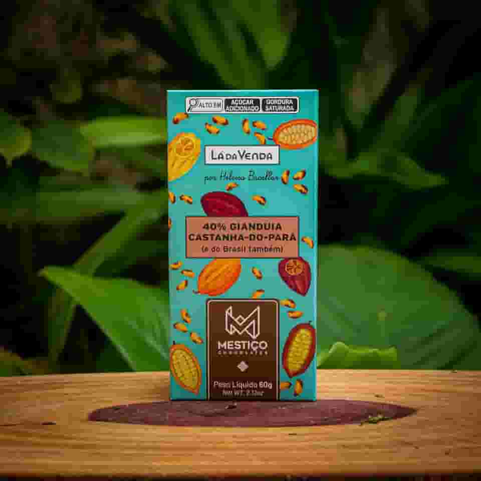 Mestiço Chocolate Gianduia 40% com Castanha do Pará, 60g, Artesanal