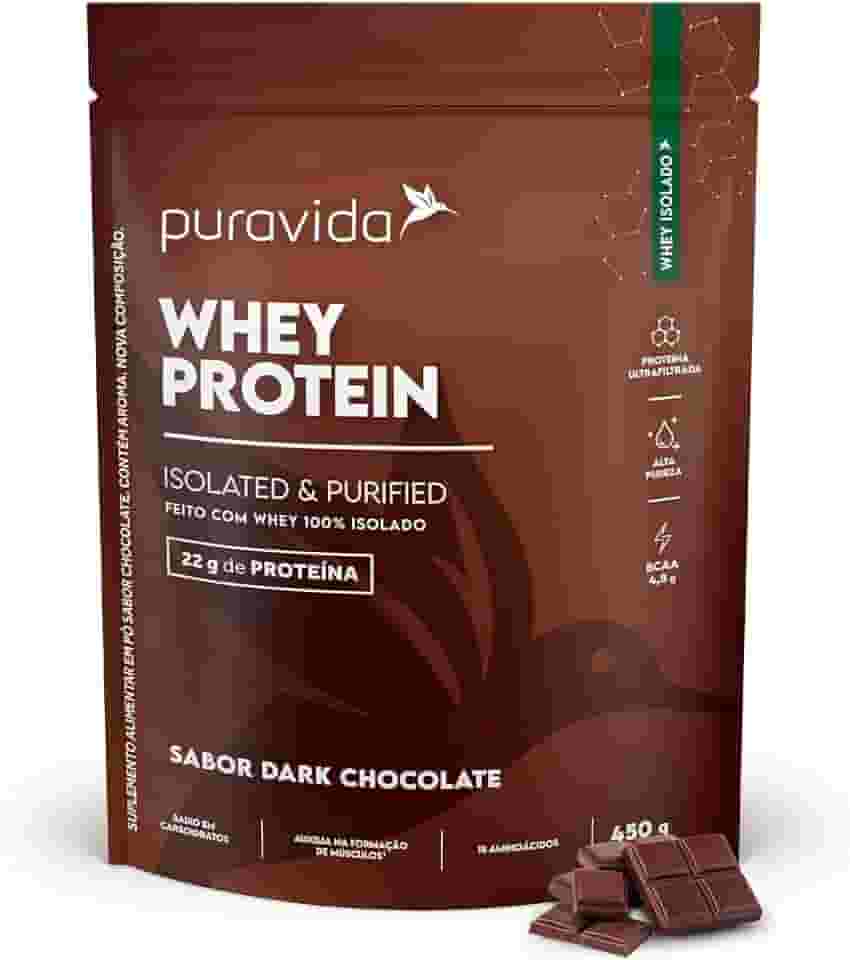 Puravida Proteínas Whey Protein Isolado Dark Chocolate 450g