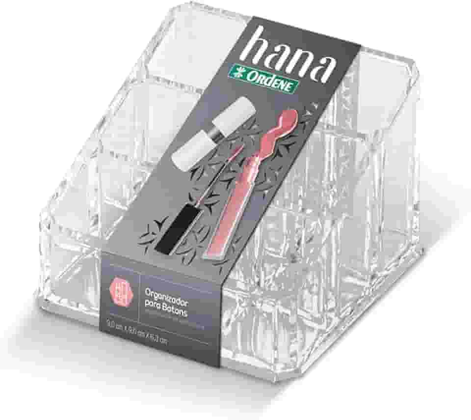 Ordene - Organizador para Batons com 9 Divisórias, Cor Transparente, Linha Hana