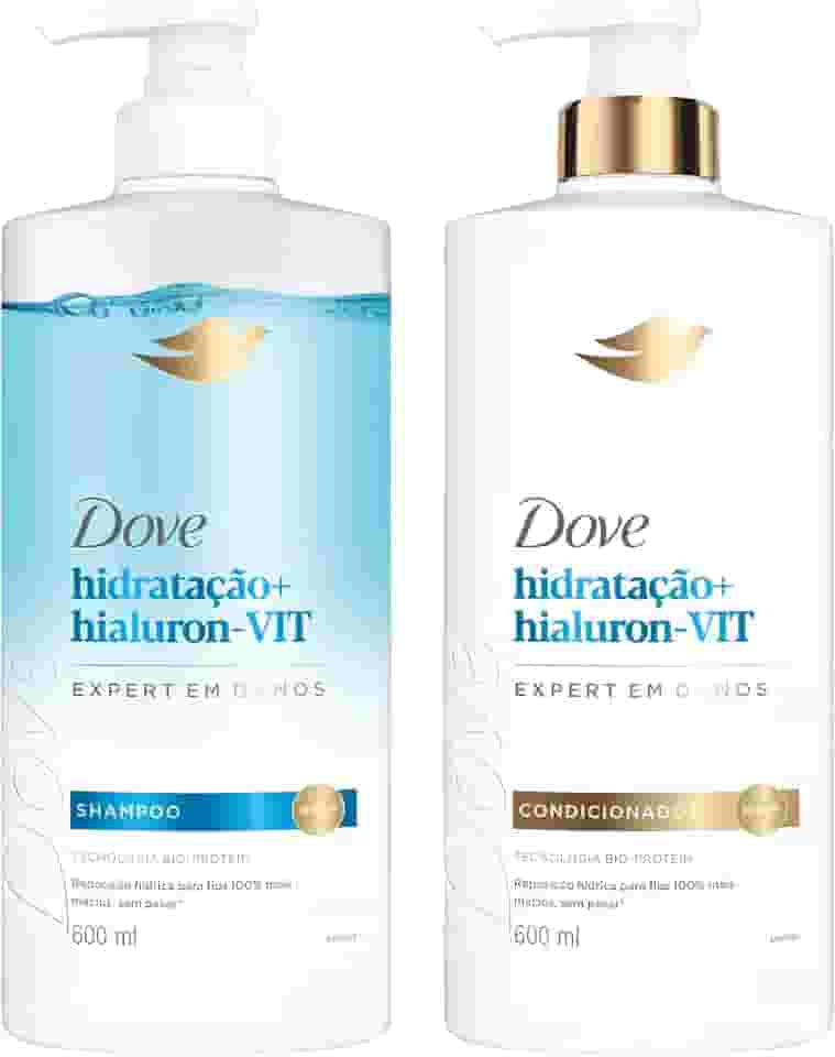Kit Dove Hidratação + Hialuron-VIT Shampoo 600ml + Condicionador 600ml
