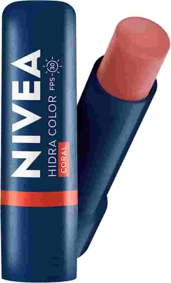 NIVEA Hidratante Labial Hidra Color Coral 4,8g - Combinação de cor intensa com o cuidado confiável