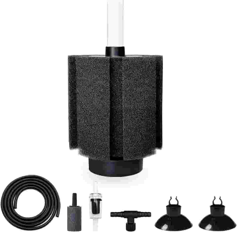 Filtro de esponja de aquário de 50 a 60 litros com mídia de cerâmica e difusor de bolhas, filtros silenciosos para aquários de peixes aptos para criação de camarão e betta