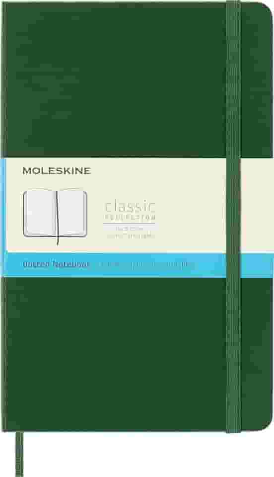Moleskine Caderno clássico, capa dura, grande (12,7 cm x 21 cm) pontilhado, verde murta, 240 páginas