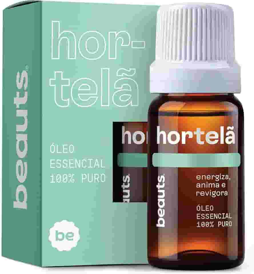 Óleo Essencial Hortelã Pimenta - Revigorante, Energizante, Melhora o Ânimo, Clareza Mental e Concentração - Para Difusor, Aromaterapia, Massagem e Banho - 100% Puro Natural Vegano, 10 mL, Beauts
